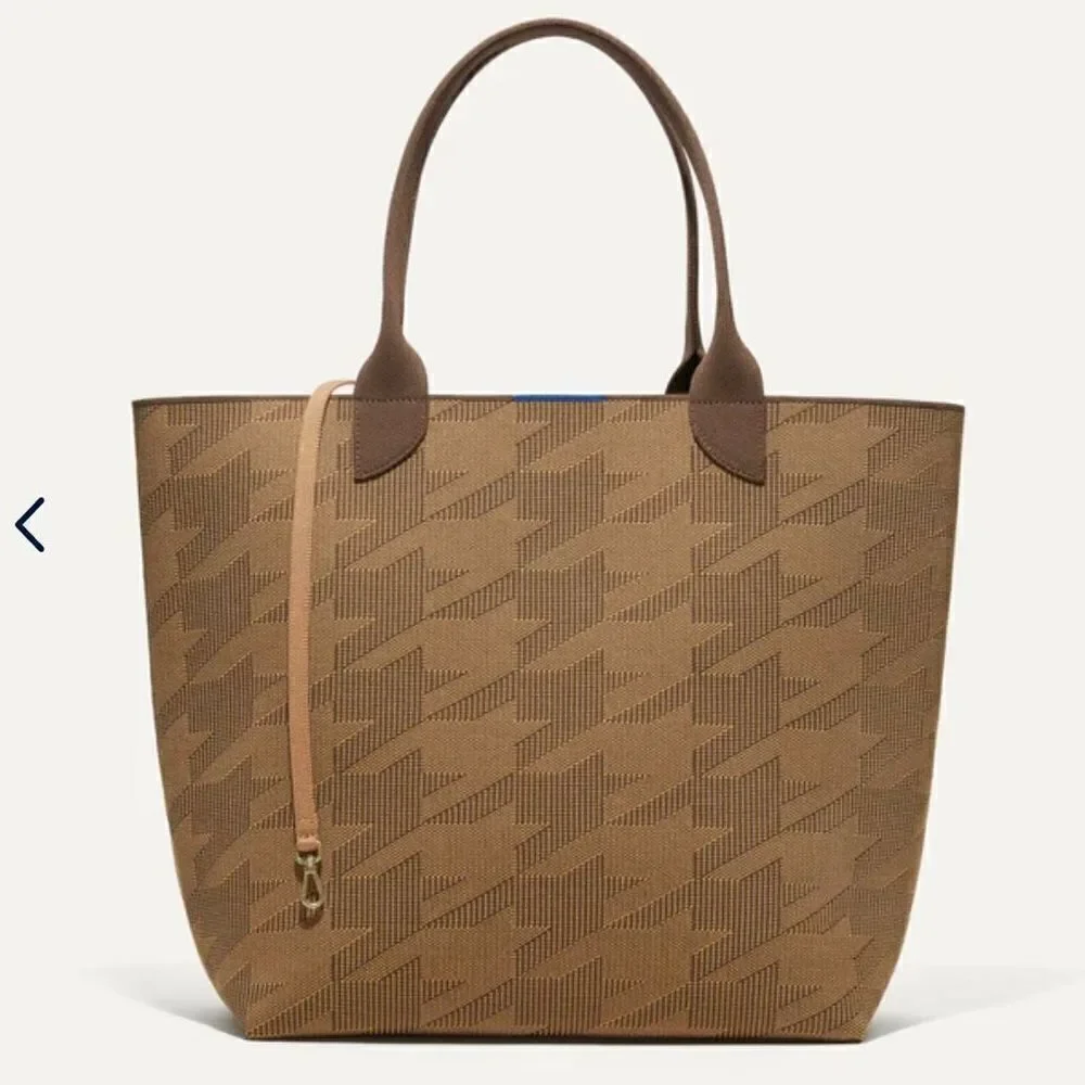 Rothy’s Lightweight Tote Dark Camel Houndstooth Collector’s Edition - Picture 3 of 8